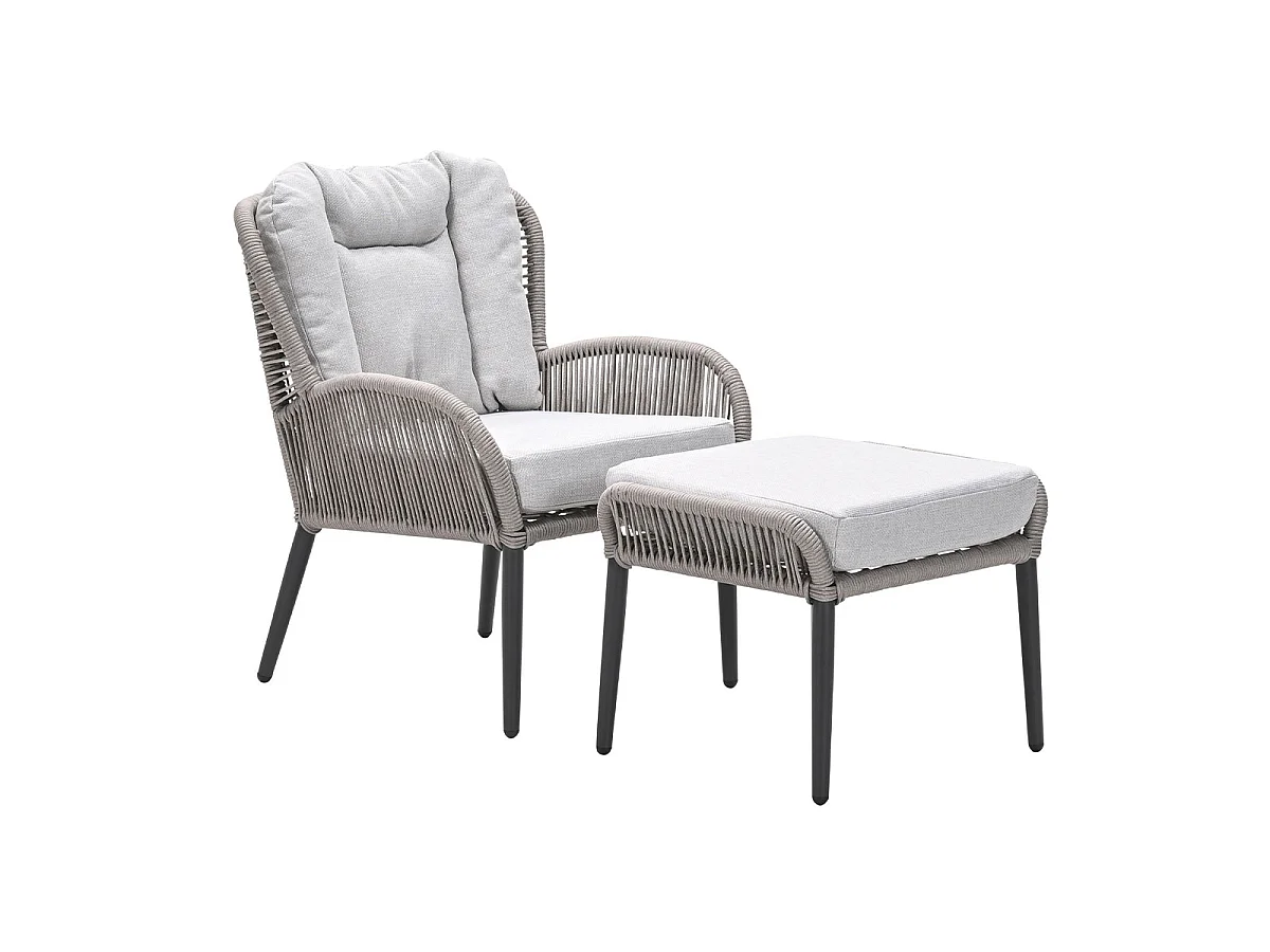 Garden Impressions Bentong loungestoel incl voetenbank - taupe