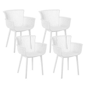 Set van 4 tuinstoelen PESARO Wit Set van 4 tuinstoelen PESARO Wit