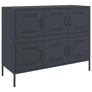 Dressoir 100,5x39x79 cm staal antracietkleurig Dressoir 100,5x39x79 cm staal antracietkleurig