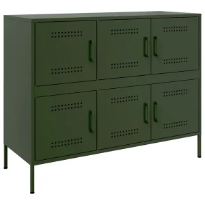 Dressoir 100,5x39x79 cm staal olijfgroen Dressoir 100,5x39x79 cm staal olijfgroen
