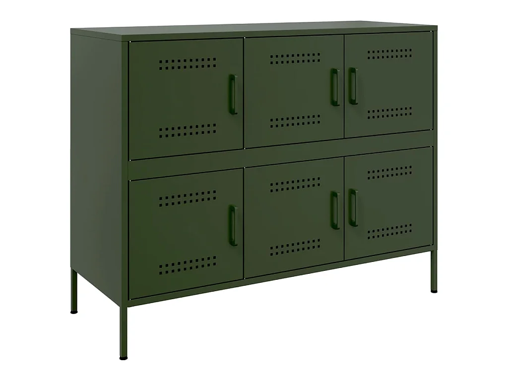Dressoir 100,5x39x79 cm staal olijfgroen