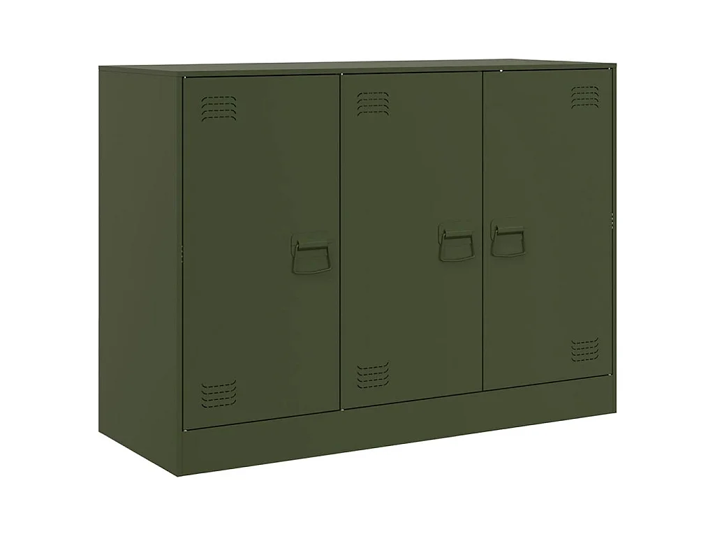 Dressoir 99x39x73 cm staal olijfgroen