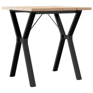Eettafel Y-frame 70x70x75,5 cm massief grenenhout en staal Eettafel Y-frame 70x70x75,5 cm massief grenenhout en staal