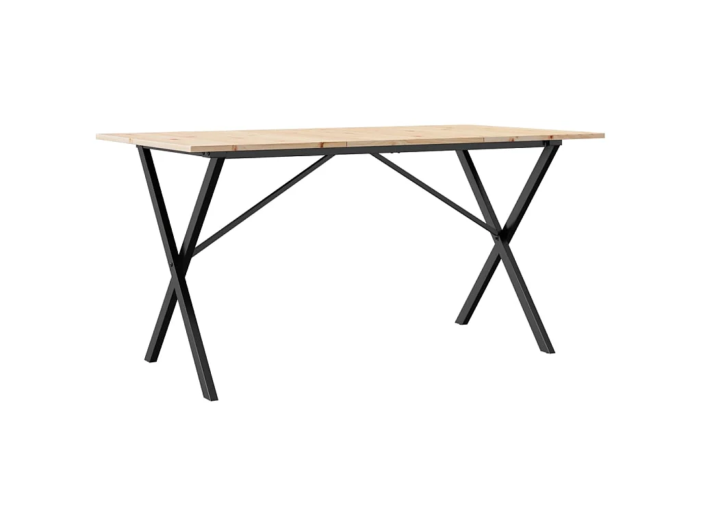 Eettafel X-frame 160x80x75 cm massief grenenhout en staal