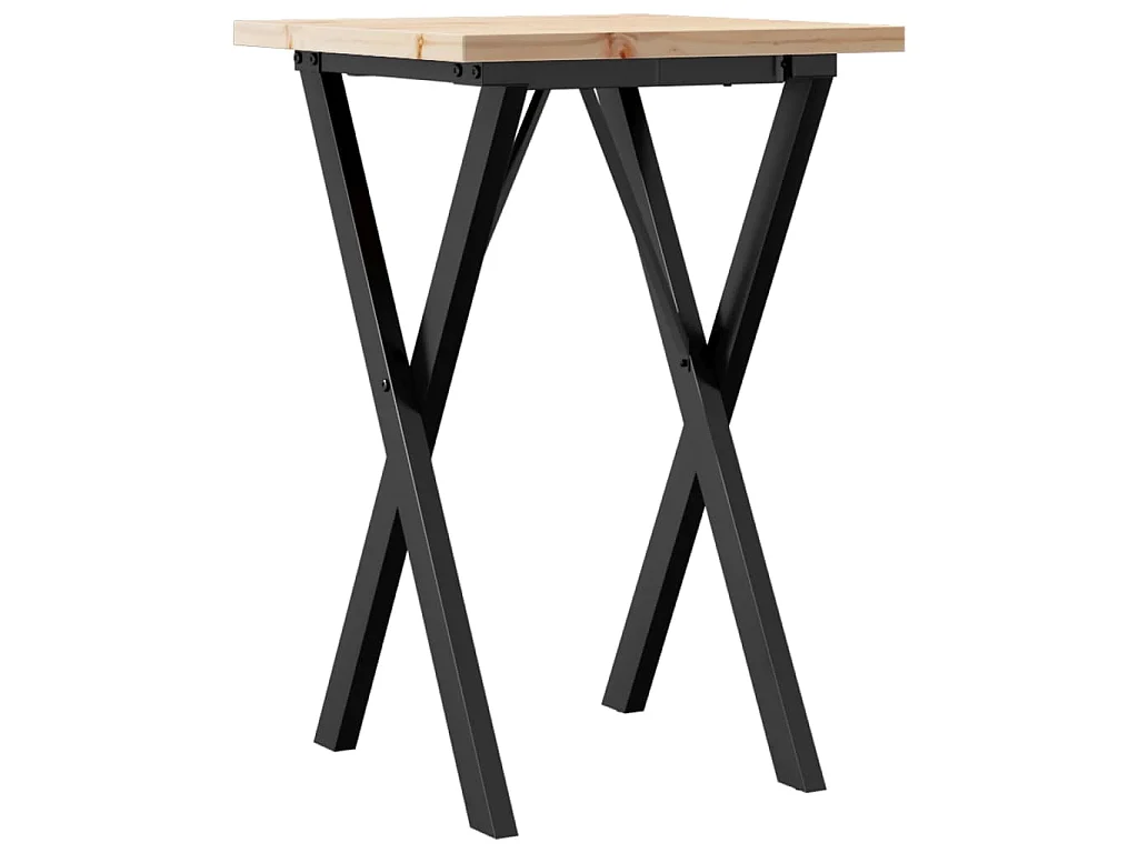 Eettafel X-frame 50x50x75,5 cm massief grenenhout en staal