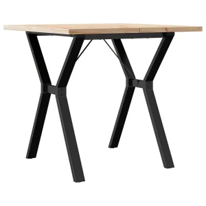 Eettafel Y-frame 80x80x75,5 cm massief grenenhout en staal Eettafel Y-frame 80x80x75,5 cm massief grenenhout en staal