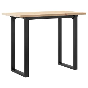 Eettafel O-frame 100x50x75,5 cm massief grenenhout en staal