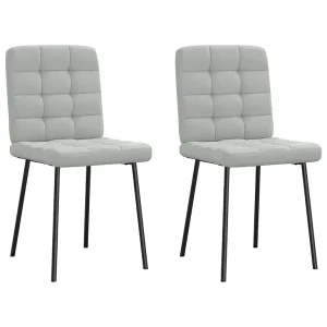 Eetkamerstoelen 2 st fluweel lichtgrijs