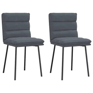 Eetkamerstoelen 2 st fluweel donkergrijs Eetkamerstoelen 2 st fluweel donkergrijs