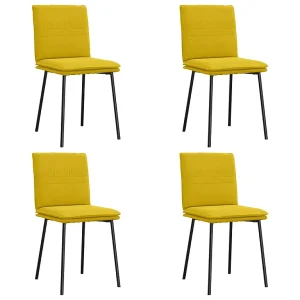 Eetkamerstoelen 4 st fluweel geel