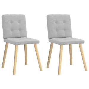 Eetkamerstoelen 2 st stof wolk grijs Eetkamerstoelen 2 st stof wolk grijs