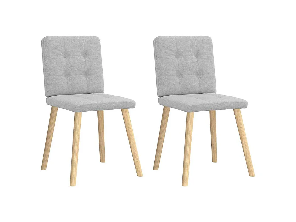 Eetkamerstoelen 2 st stof wolk grijs