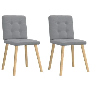 Eetkamerstoelen 2 st stof lichtgrijs Eetkamerstoelen 2 st stof lichtgrijs