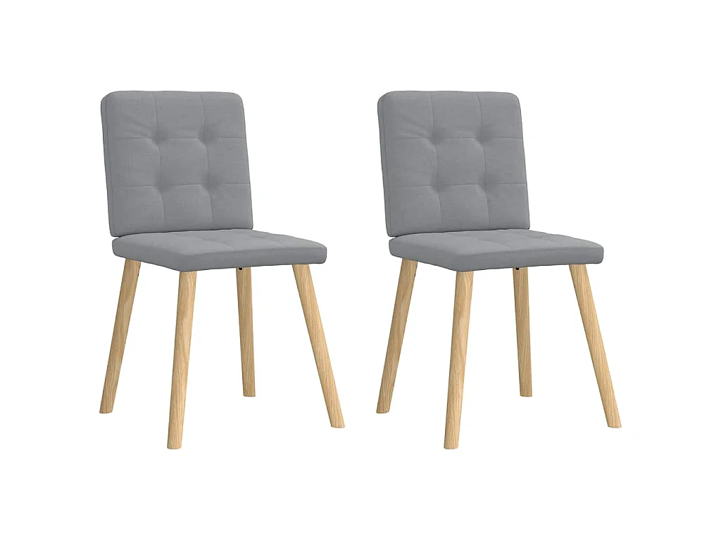 Eetkamerstoelen 2 st stof lichtgrijs