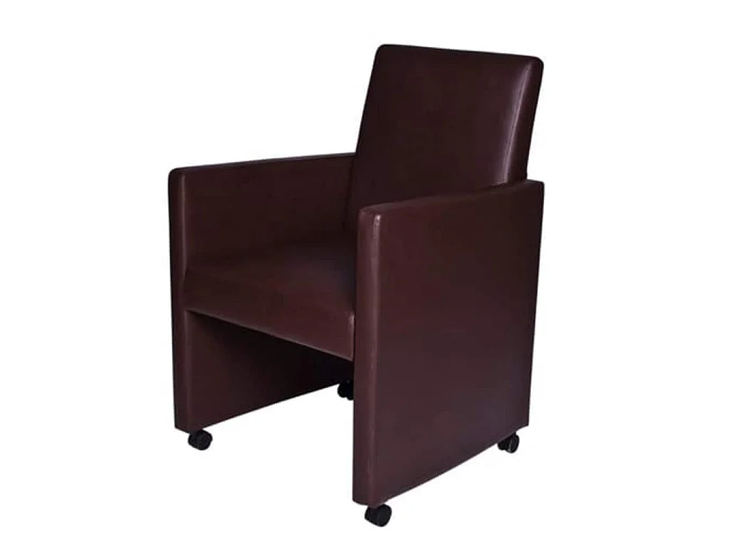 Eetkamerstoelen 2 st kunstleer bruin
