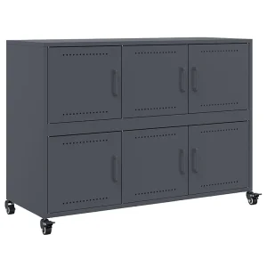 Dressoir 100,5x39x72 cm staal antracietkleurig Dressoir 100,5x39x72 cm staal antracietkleurig