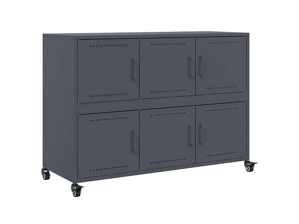 Dressoir 100,5x39x72 cm staal antracietkleurig