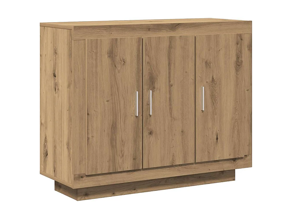 Dressoir 92x35x75 cm bewerkt hout artisanaal eikenkleur