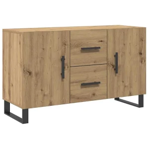 Dressoir 100x36x60 cm bewerkt hout artisanaal eikenkleurig Dressoir 100x36x60 cm bewerkt hout artisanaal eikenkleurig