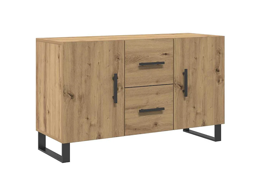 Dressoir 100x36x60 cm bewerkt hout artisanaal eikenkleurig