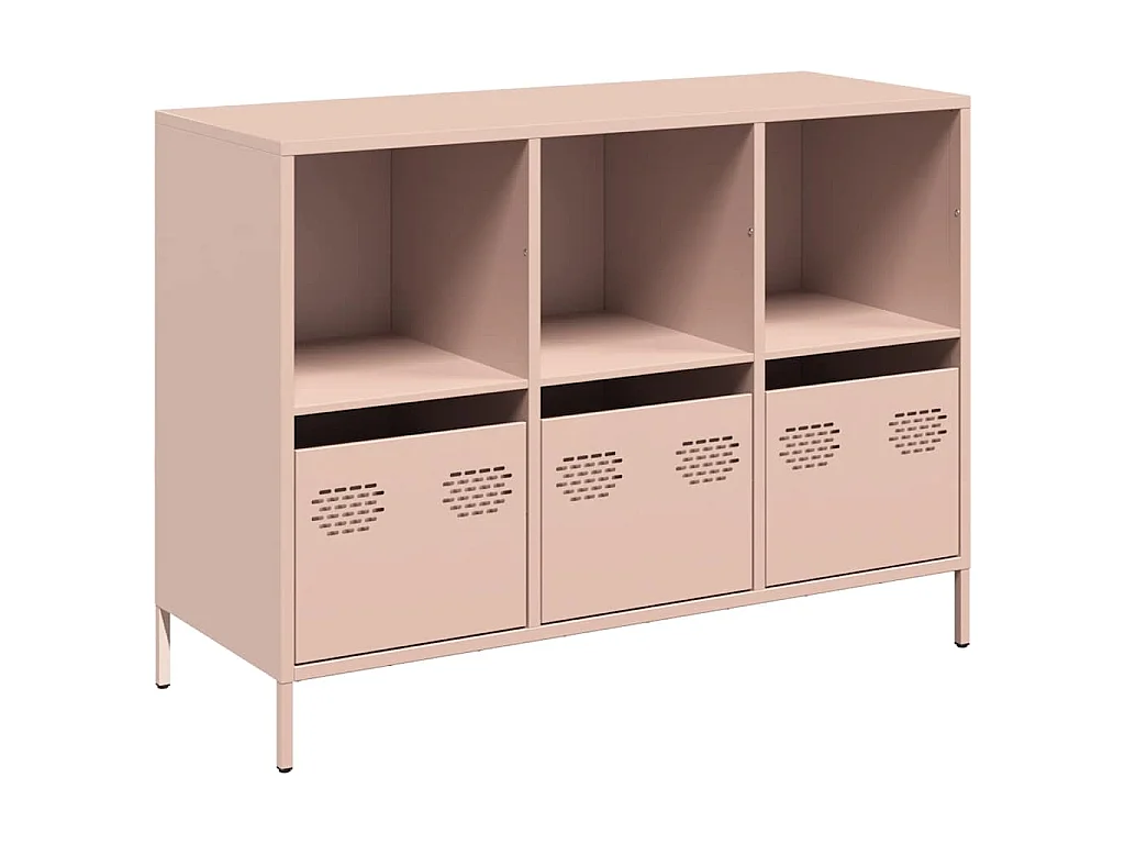 Dressoir 101,5x39x73,5 cm koudgewalst staal roze