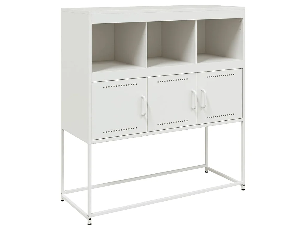 Dressoir 100,5x39x107 cm staal wit