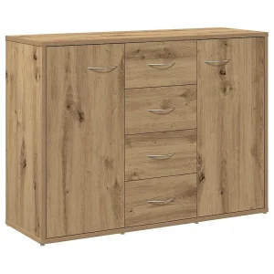 Dressoir 88x30x64 cm bewerkt hout artisanaal eikenkleur Dressoir 88x30x64 cm bewerkt hout artisanaal eikenkleur