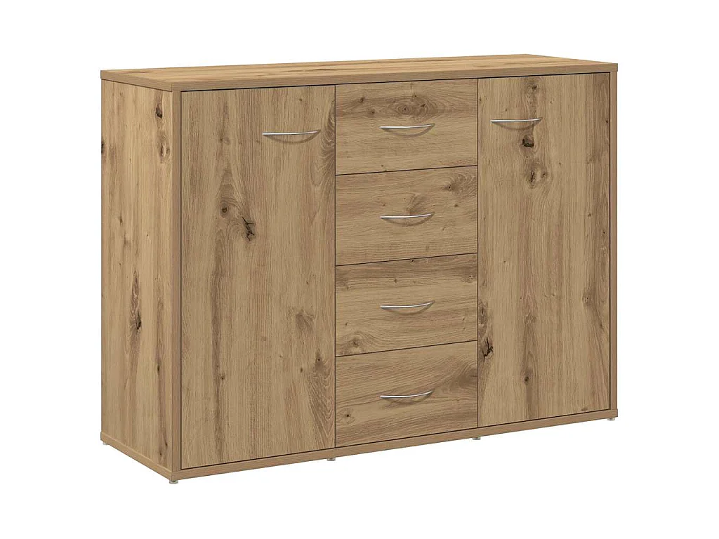 Dressoir 88x30x64 cm bewerkt hout artisanaal eikenkleur