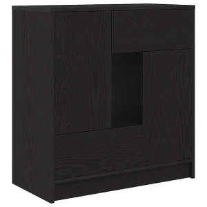 Dressoir met lades en deuren 70,5x34x74,5 cm zwart eikenkleurig Dressoir met lades en deuren 70,5x34x74,5 cm zwart eikenkleurig