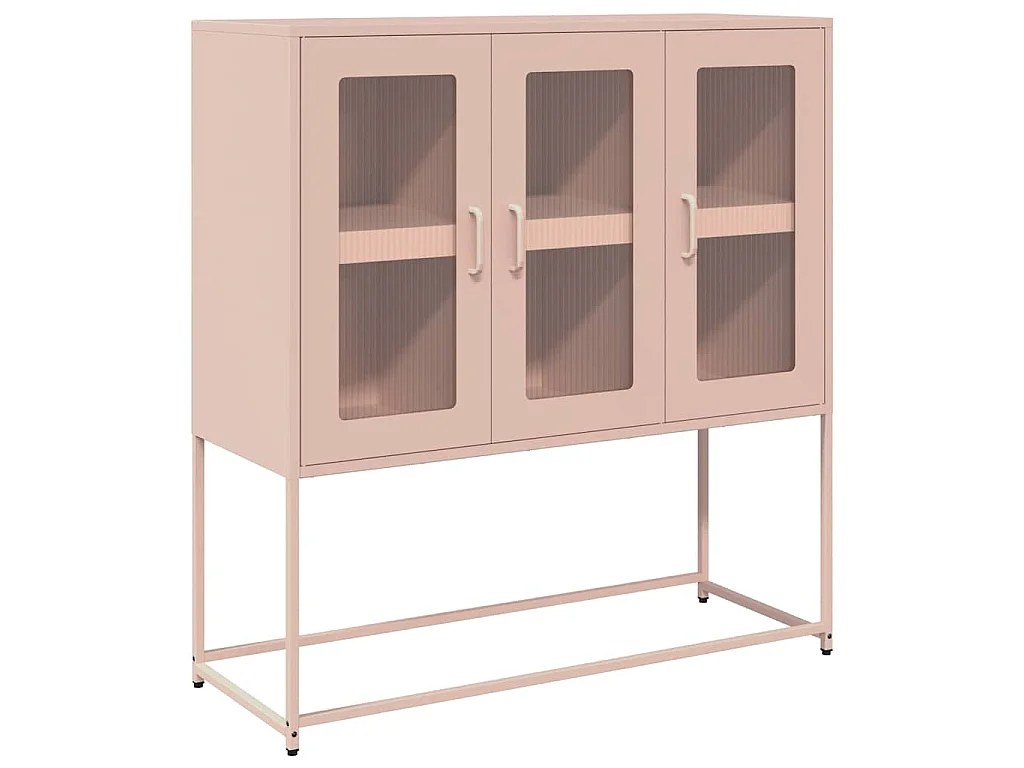 Dressoir 100,5x39x107 cm koudgewalst staal roze