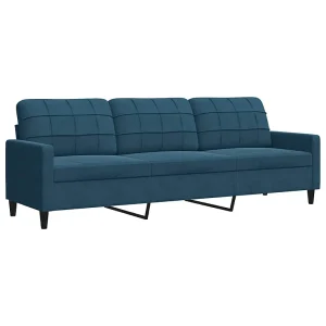 Driezitsbank 210 cm fluweel blauw Driezitsbank 210 cm fluweel blauw