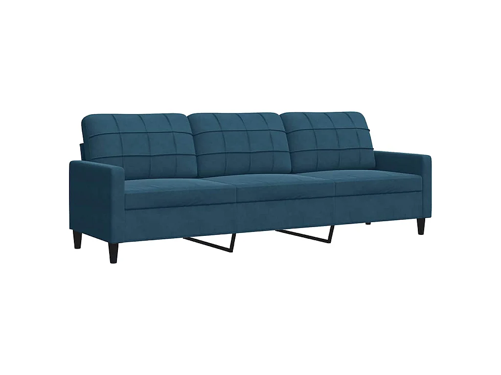 Driezitsbank 210 cm fluweel blauw