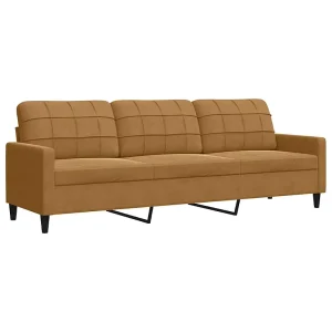 Driezitsbank 210 cm fluweel bruin Driezitsbank 210 cm fluweel bruin
