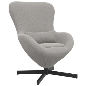 Eivormige stoel Lichtgrijs 63 x 73 x 90 cm Stof Eivormige stoel Lichtgrijs 63 x 73 x 90 cm Stof