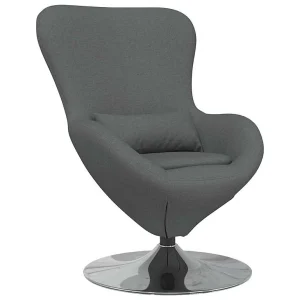 Eivormige stoel Donkergrijs 63 x 73 x 90 cm Stof Eivormige stoel Donkergrijs 63 x 73 x 90 cm Stof