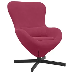 Eivormige stoel Wijnrood 63 x 73 x 90 cm Fluweel Eivormige stoel Wijnrood 63 x 73 x 90 cm Fluweel