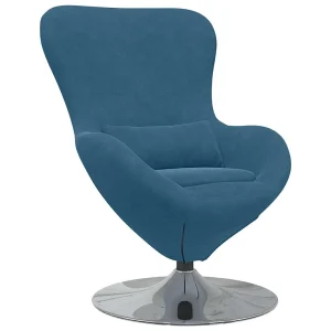 Eivormige stoel Blauw Fluweel Eivormige stoel Blauw Fluweel