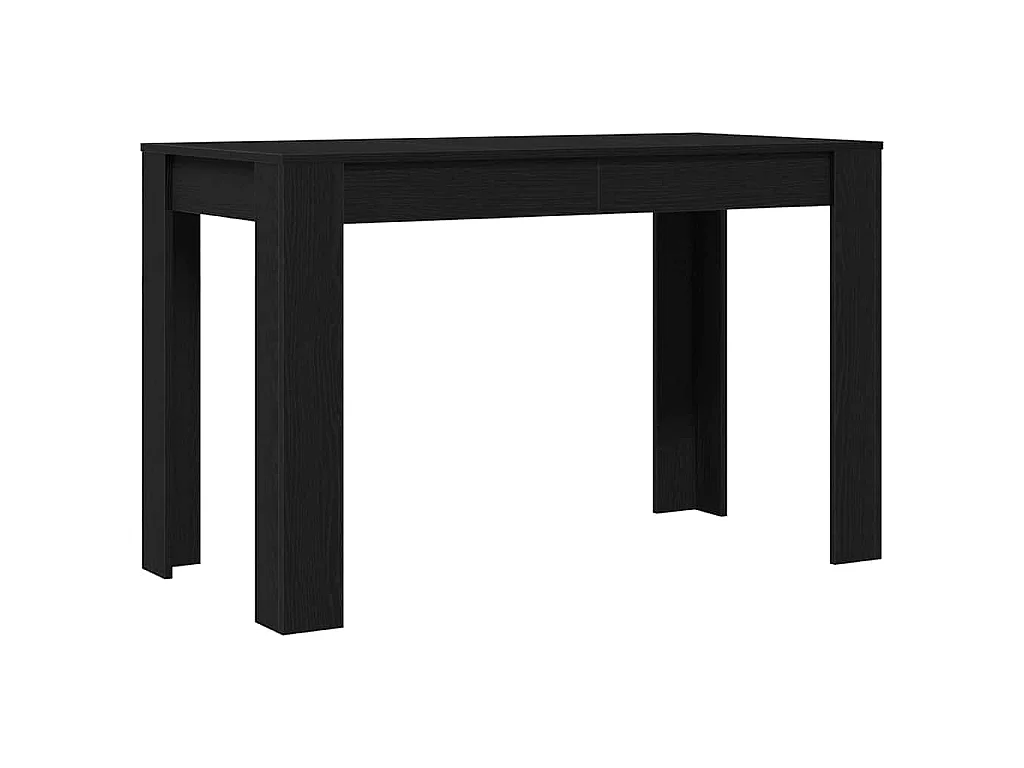 Eettafel 120x60x76 cm spaanplaat zwart eikenkleurig