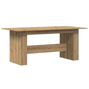 Eettafel 180x90x76 cm bewerkt hout artisanaal eikenkleur Eettafel 180x90x76 cm bewerkt hout artisanaal eikenkleur