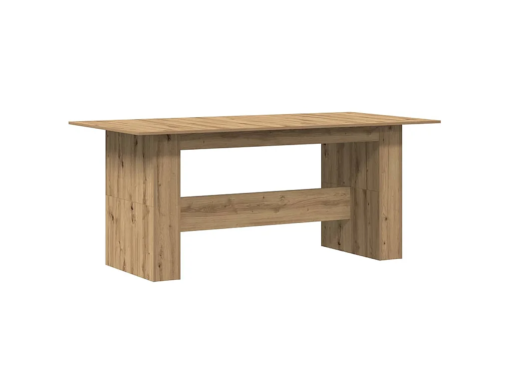 Eettafel 180x90x76 cm bewerkt hout artisanaal eikenkleur