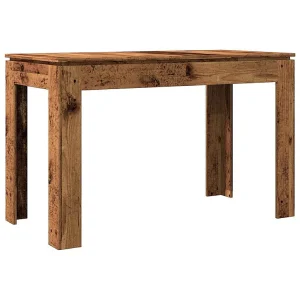 Eettafel 120x60x76 cm bewerkt hout oud houtkleurig Eettafel 120x60x76 cm bewerkt hout oud houtkleurig