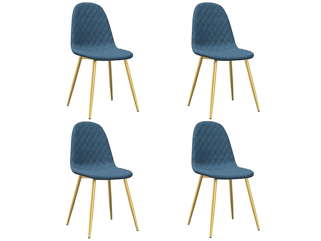 Eetkamerstoelen 4 st fluweel blauw