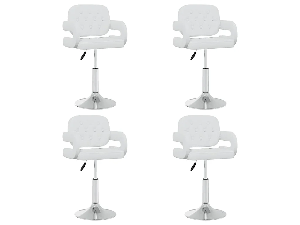 Eetkamerstoelen draaibaar 4 st kunstleer wit