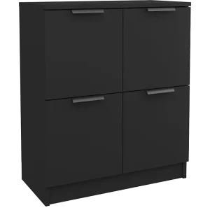 Dressoir 60x30x70 cm bewerkt hout zwart