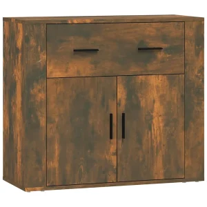 Dressoir 80x33x70 cm bewerkt hout gerookt eikenkleurig Dressoir 80x33x70 cm bewerkt hout gerookt eikenkleurig