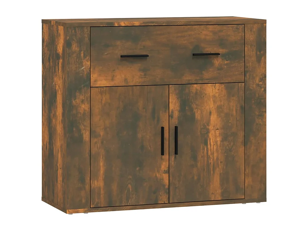 Dressoir 80x33x70 cm bewerkt hout gerookt eikenkleurig