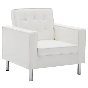 Fauteuil Wit 75x70x75 cm Kunstleer Fauteuil Wit 75x70x75 cm Kunstleer