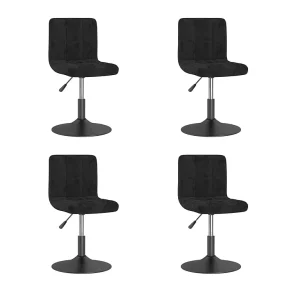 Eetkamerstoelen draaibaar 4 st fluweel zwart Eetkamerstoelen draaibaar 4 st fluweel zwart