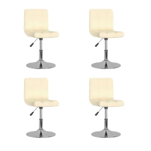 Eetkamerstoelen 4 st draaibaar stof crèmekleurig Eetkamerstoelen 4 st draaibaar stof crèmekleurig