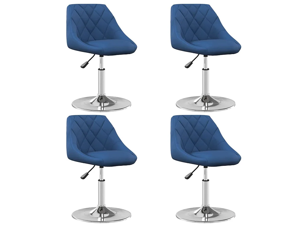 Eetkamerstoelen draaibaar 4 st fluweel blauw